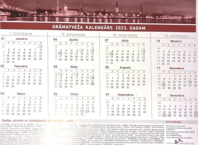 Grāmatveža kalendārs A4 Palīgs grāmatvedim 2023 gadam :: Lutini.lv ...