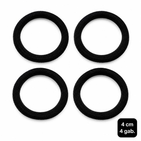 4 black hair ties