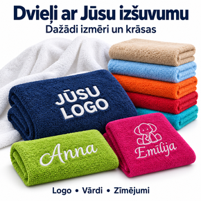 Pyyhe 30x30cm logollasi kirjailtuna
