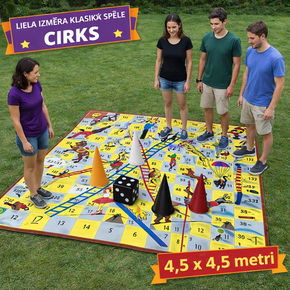 Ett klassiskt spel i storformat: Cirkus, 4,5 x 4,5 m + väska