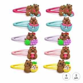 Kapibara hair clips, set of 2