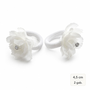 White hair ties, 2 pieces.