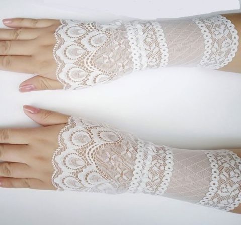 White lace arm sleeves hot sale