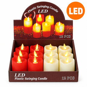 LED svece, plastmasas ar liesmas šūpošanās efektu