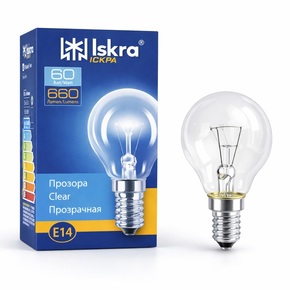 Iskra glödlampa E14 60 W 660 lm, genomskinlig