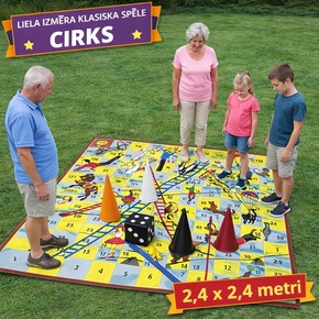 Ett klassiskt spel i storformat: Cirkus, 2,4 x 2,4 m + väska