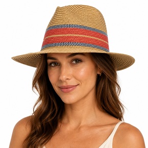 Sommarhatt för damer med färgglad band
