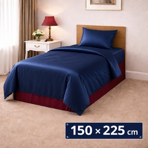 Tummansininen peitto, 150 x 225 cm, yhden hengen, Executive-satiini